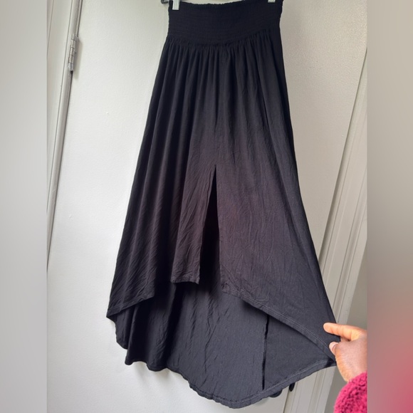 Free People Beach Morning Side Black Maxi High-Low Skirt - Picture 5 of 12